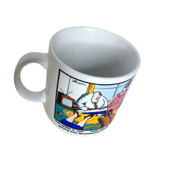 Vintage 1980 The Far Side Gary Lawson Settles It Carl Only Decaffeinated Coffee - Picture 4 of 6